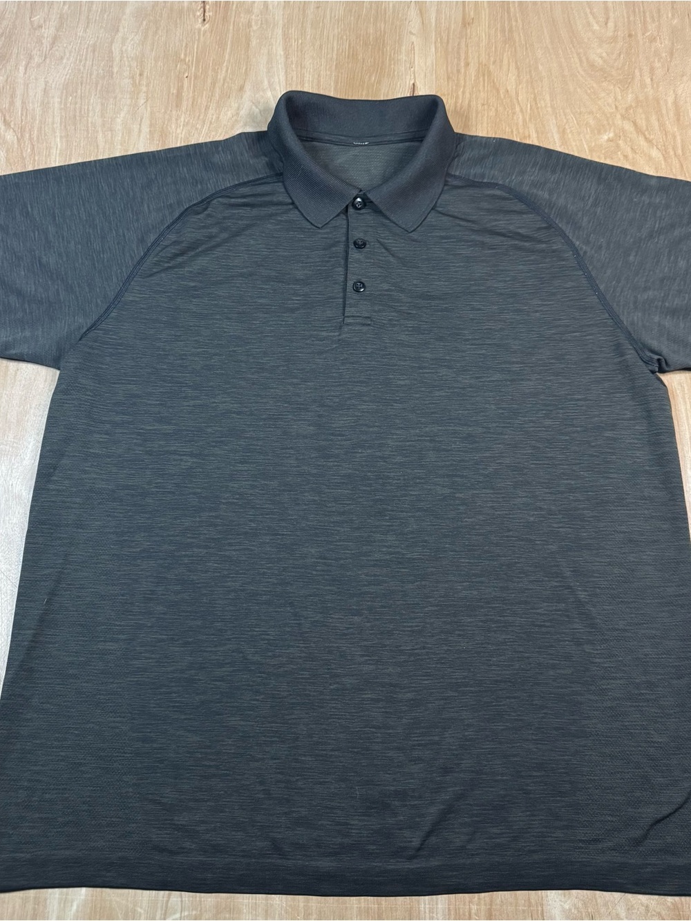 Lululemon Mens Black/Gray Heather Performance Short Sleeve Golf Polo XL.